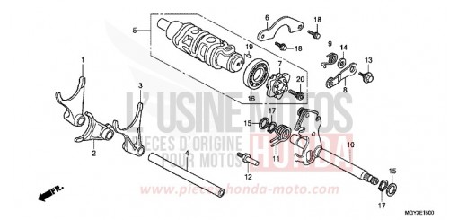 BARILLET DE SELECTION VFR800XB de 2011
